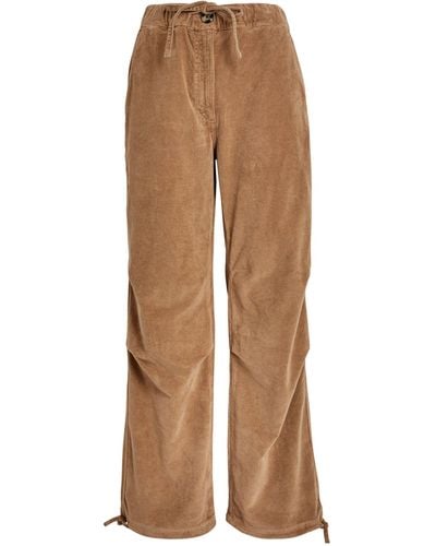 Ganni Organic Cotton Corduroy Trousers - Brown