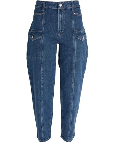 PAIGE Alexis High-rise Straight Cargo Jeans - Blue