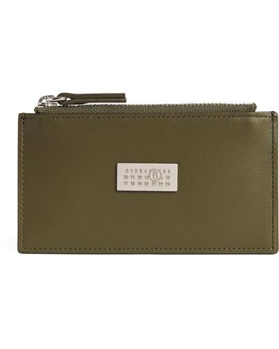 MM6 by Maison Martin Margiela Leather Numeric Zipped Card Holder - Green