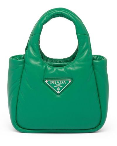 Prada Small Padded Leather Top-handle Bag - Green