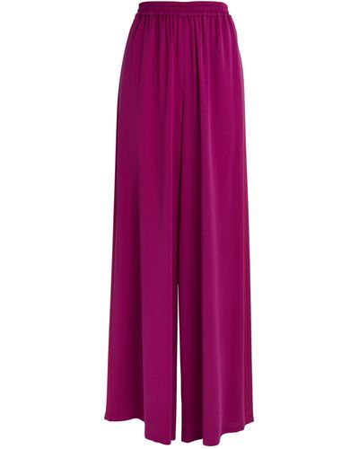 Max Mara Elasticated-waist Wide-leg Pants - Purple