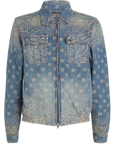 Amiri Embroidered Denim Jacket - Blue