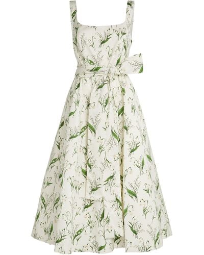 Carolina Herrera Floral Print Midi Dress - White