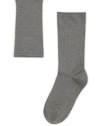 Brunello Cucinelli Silk-cashmere Glitter Socks - Gray