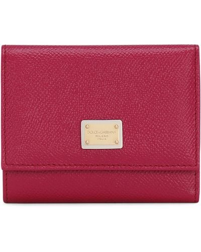 Dolce & Gabbana Leather French Flap Wallet - Red