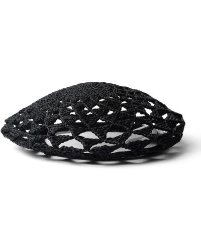 Prada Crochet Beret - Black