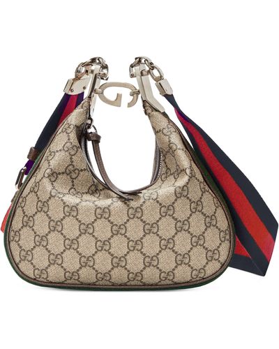 Gucci Small Gg Supreme Attache Shoulder Bag - Brown