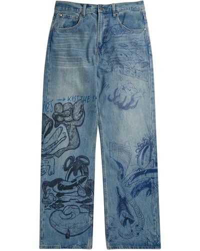 DOMREBEL Classroom Bootcut Jeans - Blue