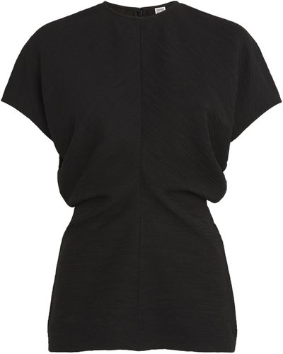 Totême Short-sleeve Draped Top - Black