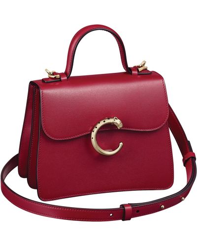 Cartier Leather Mini Panthère De Top-handle Bag - Red