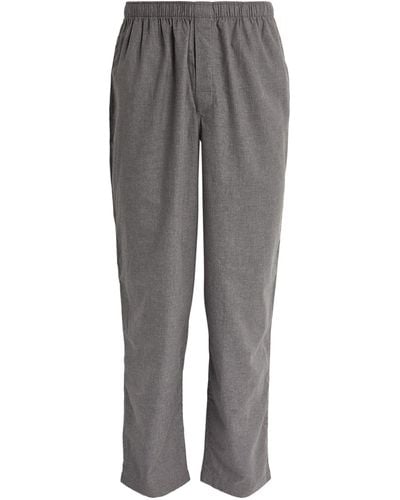 Sunspel Cotton-linen Straight Pants - Gray