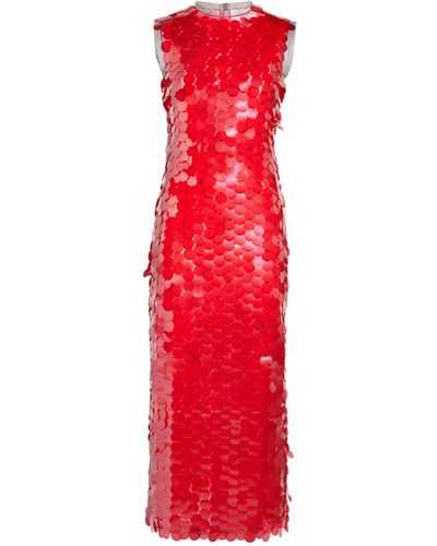 16Arlington Circular-sequinned Midi Dress - Red