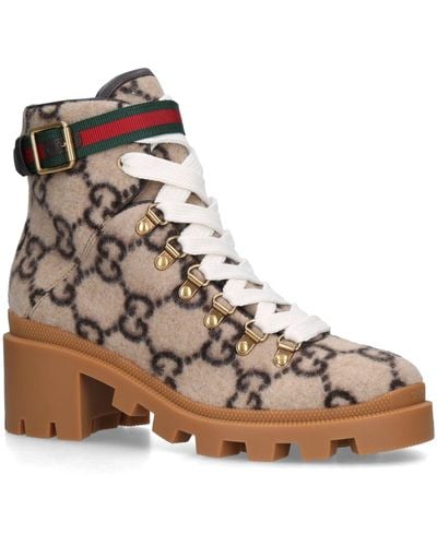 Gucci GG Wool Ankle Boot - Natural