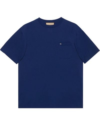 Gucci Embroidered Double G T-shirt - Blue