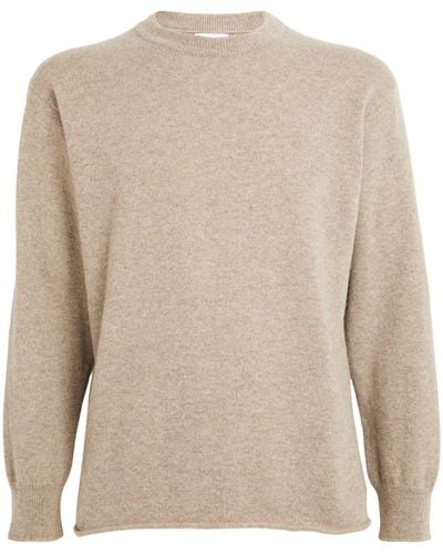 Johnstons of Elgin Cashmere Crew-neck Sweater - Natural