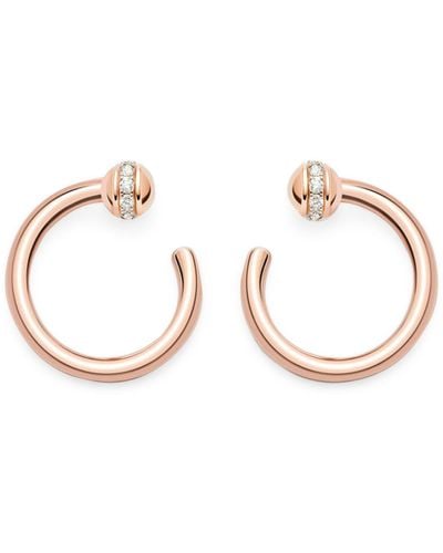 Piaget Rose Gold And Diamond Possession Hoop Earrings - Metallic