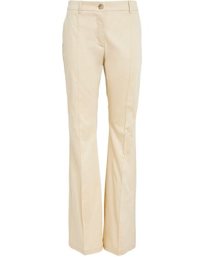 MAX&Co. Cotton Flared Trousers - Natural