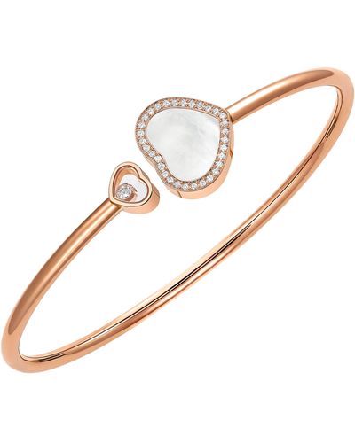 Chopard Rose Gold, Diamond And Mother-of-pearl Happy Hearts Bangle - Metallic