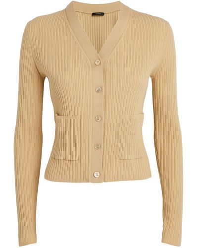 JOSEPH Merino Wool-blend Ribbed Cardigan - Natural