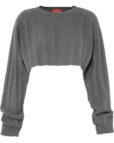 Cashmere In Love Cropped Remy Sweater - Gray