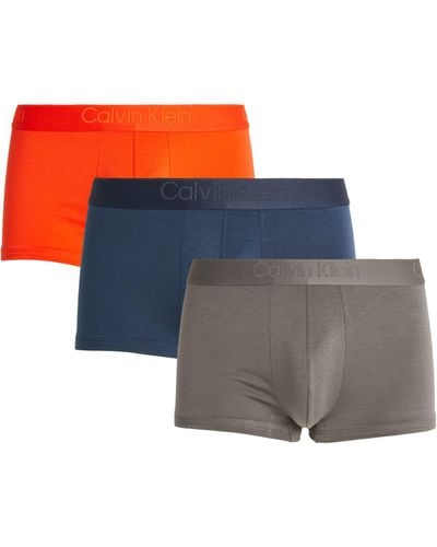 Calvin Klein Lyocell-blend Trunks (pack Of 3) - Grey