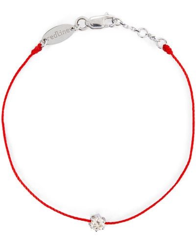 RedLine White Gold And Diamond So Absolu Thread Bracelet - Red