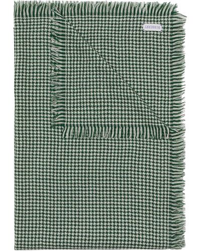 Burberry Wool-silk Houndstooth Scarf - Green
