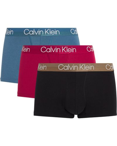 Calvin Klein Modern Structure Trunks (pack Of 3) - Red