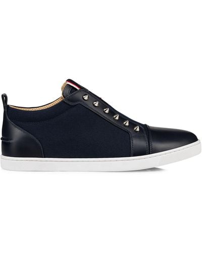 Christian Louboutin F.a.v Fique A Vontade Leather Trainers - Blue
