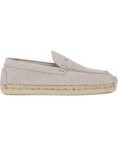 Christian Louboutin Paquepapa Suede Espadrille Loafers - Grey