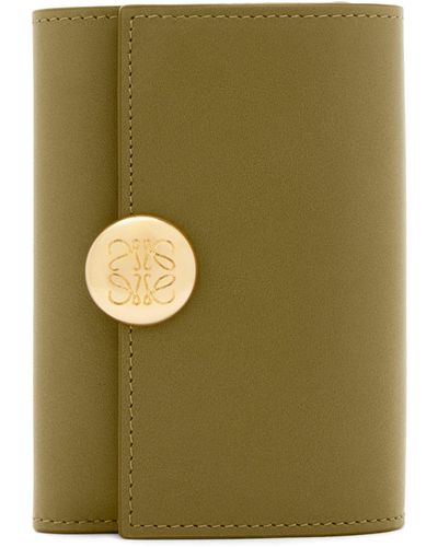 Loewe Leather Pebble Wallet - Green