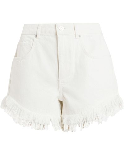 AllSaints Frayed Astrid Denim Shorts - White