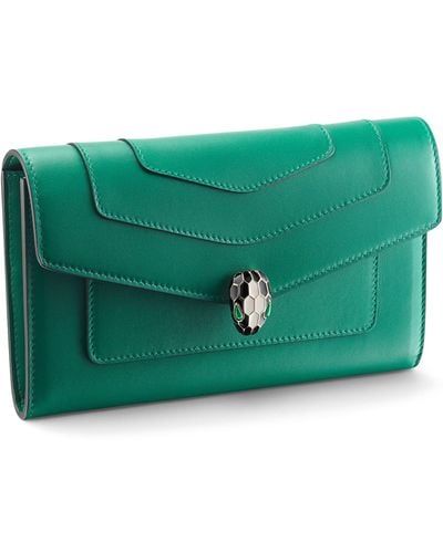 BVLGARI Leather Serpenti Forever Wallet - Green