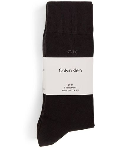 Calvin Klein Logo Socks (pack Of 6) - Black