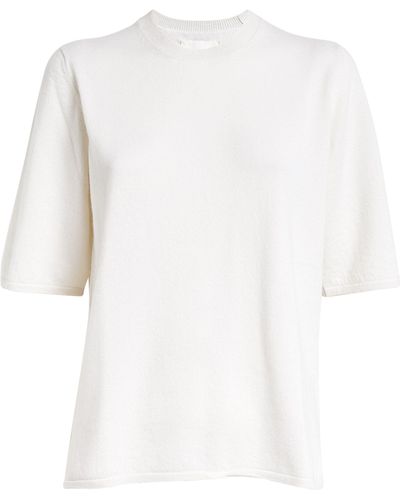 Harrods Cashmere Knitted T-shirt - White