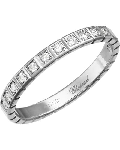 Chopard White Gold And Diamond Ice Cube Pure Ring - Metallic