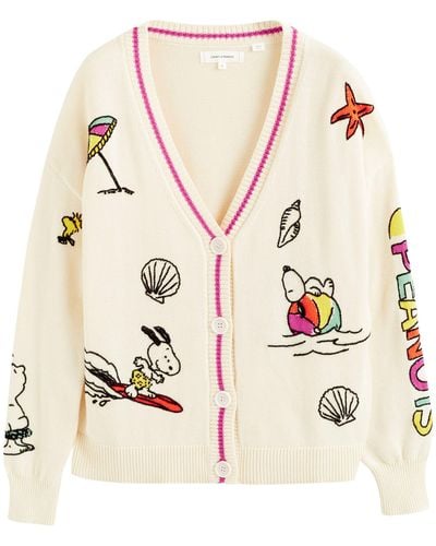 Chinti & Parker Cotton Snoopy Summer Cardigan - Natural