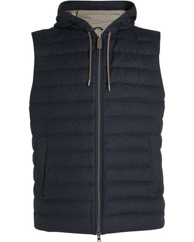 Herno Silk-cashmere Down Padded Gilet - Blue