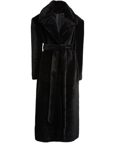 Magda Butrym Shearling Longline Coat - Black