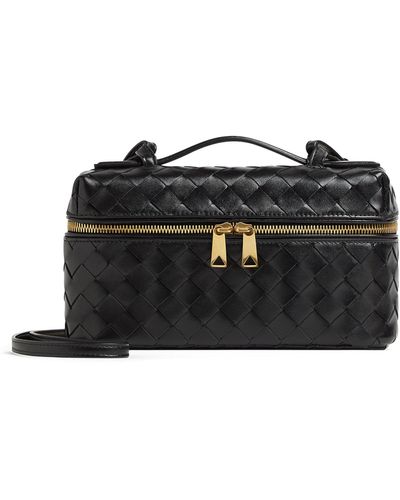 Bottega Veneta Leather Vanity Case Cross-body Bag - Black