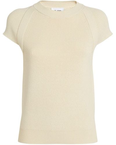 St. John Rib-knit T-shirt - Natural