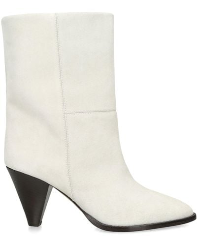 Isabel Marant Suede Rouxa Ankle Boots 60 - White