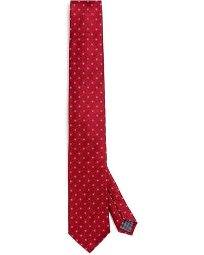 Eton Silk Mini Circles Tie - Red