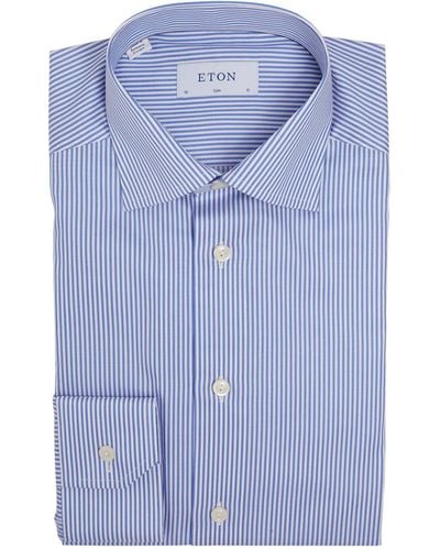 Eton Striped Slim Shirt - Blue