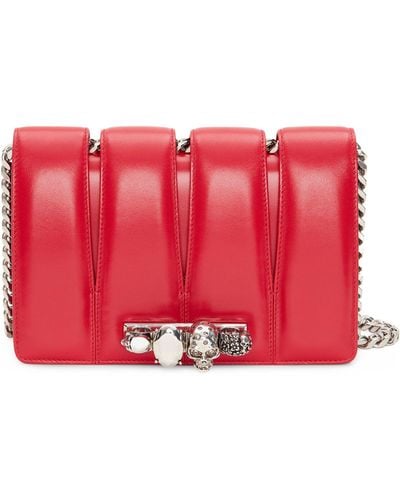 Alexander McQueen Leather Slash Clutch Bag - Red