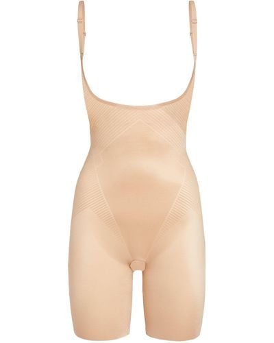 Spanx Open-bust Mid-thigh Bodysuit - Natural