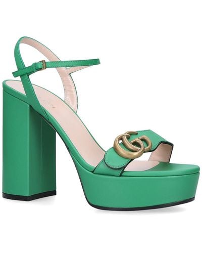 Gucci Marmont Platform Sandals 85 - Green