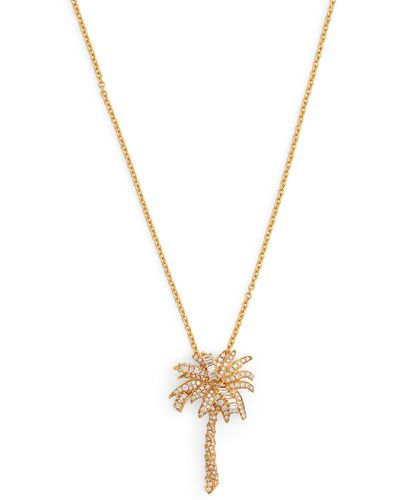 Anita Ko Large Yellow Gold And Diamond Palm Tree Pendant Necklace - Metallic