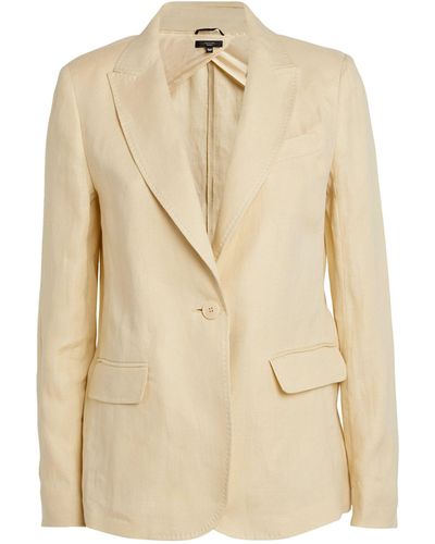 Weekend by Maxmara Linen Single-breasted Blazer - Natural