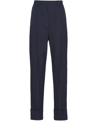 Prada Wool-mohair Tailored Trousers - Blue